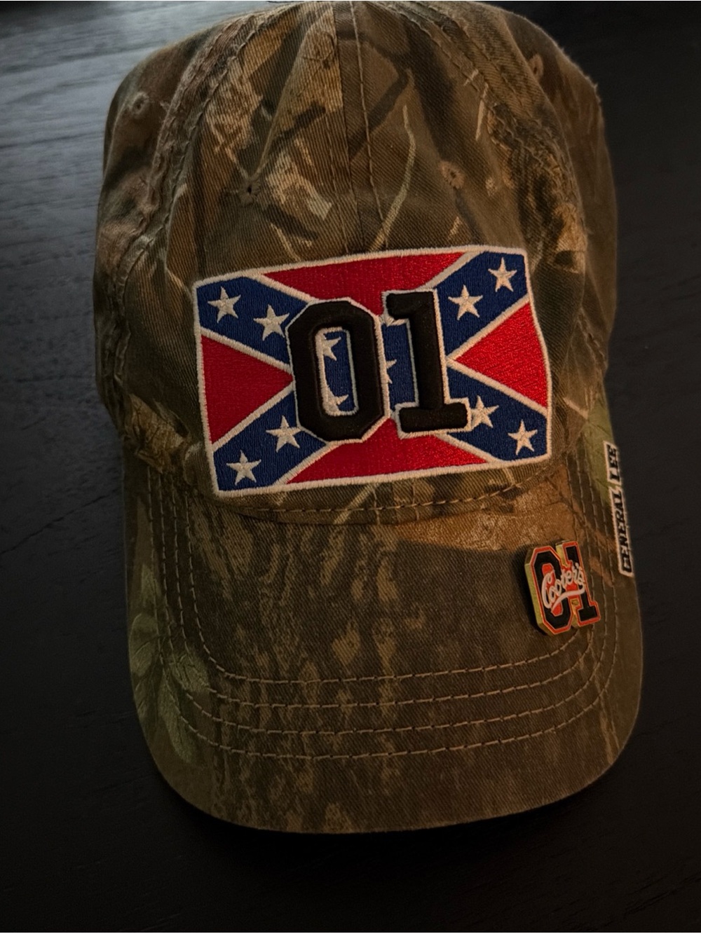 Cooters 01 Garage General Lee Camo Hat Cap with 01 Pin